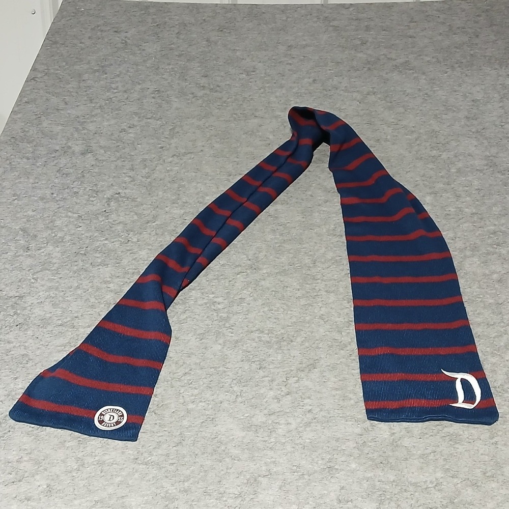 Disneyland Resort Adult Knit Scarf Blue Red Striped D‎ Logo Acrylic